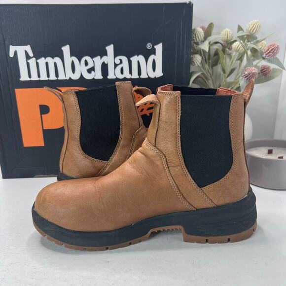 Timberland PRO Birchline Chelsea Composite Toe Work Boots Brown Womens Size 9W - Picture 6 of 10